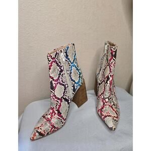 Steve Madden Multicolor Snake Print Booties Size 7.5M